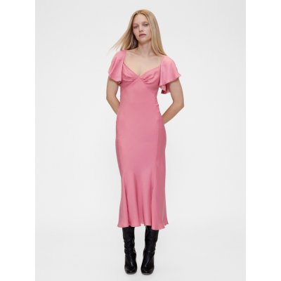 Saténové midi šaty GapStudio by Zac Posen Růžová – Zboží Mobilmania