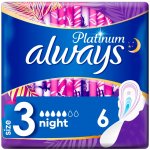 Always Platinum Ultra Night hygienické vložky s křidélky 6 ks – Zboží Dáma