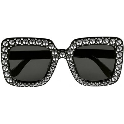 Boland Černé dámské brýle retro s kamínky – Zboží Mobilmania