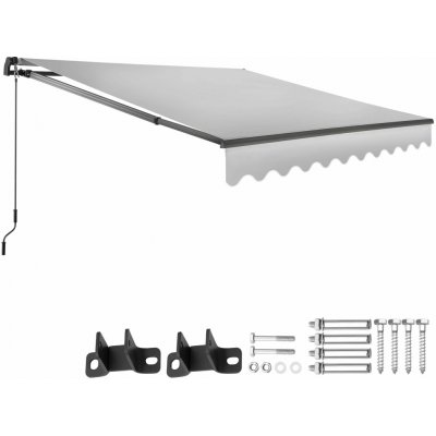 tectake 406129 výsuvná markýza ornella s držákem na zeď - 250 x 200 cm,světle šedá – Sleviste.cz
