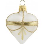 Bella Rose Skleněná vánoční ozdoba Srdce Mat, bílá barva, sklo – Zboží Dáma