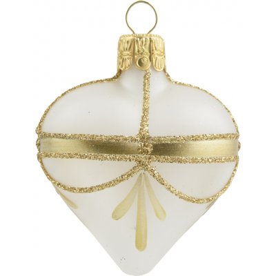 Bella Rose Skleněná vánoční ozdoba Srdce Mat, bílá barva, sklo – Zboží Dáma