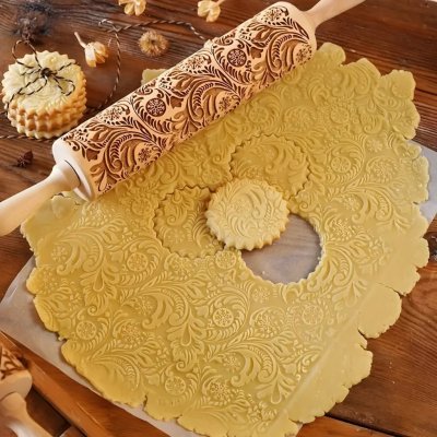 Dřevěný váleček s motivem - 43cm x 5cm KP30447 – Sleviste.cz