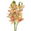 Květina Umělá orchidej meruňková 39 cm, svazek 3 ks