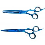 Mr. Mustache Set profesionálních kadeřnických nůžek Portofino Blu 6,0″ – Zboží Dáma