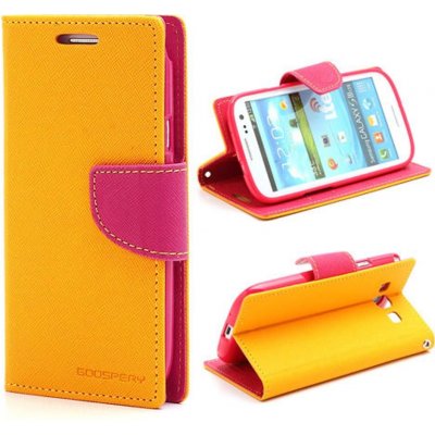 Pouzdro Fancy Book Samsung Galaxy S3 GT-I9300 žluto růžové