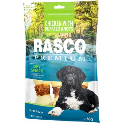 Rasco Premium uzle bůvolí 6 cm obalené kuřecím masem 80 g – Zboží Mobilmania