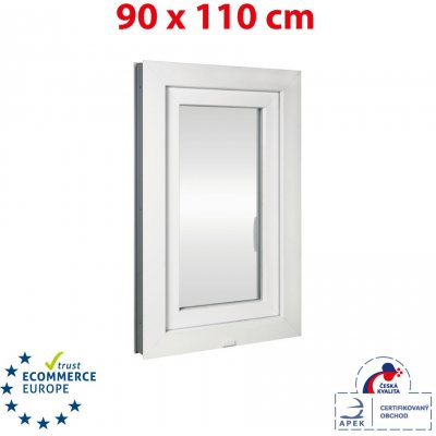 Okna Hned Plastové okno 90x110 cm bílé otevíravé i sklopné pravé – Sleviste.cz