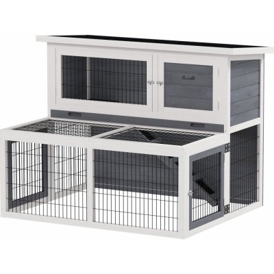 PawHut dřevěná králíkárna Figo 1220 x 950 x 935 mm – Zboží Dáma