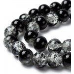 Praskané korálky - černobílé - ∅ 8 mm - 10 ks – Zboží Dáma Praskané korálky - černobílé - ∅ 8 mm - 10 ks – Zboží Dáma