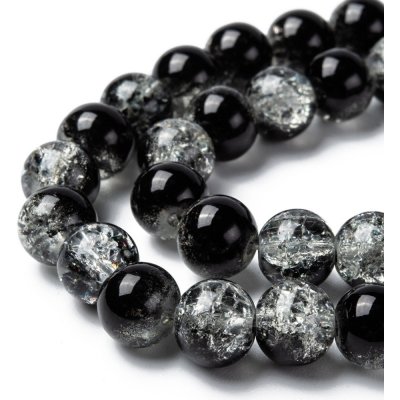 Praskané korálky - černobílé - ∅ 8 mm - 10 ks – Zboží Dáma Praskané korálky - černobílé - ∅ 8 mm - 10 ks – Zboží Dáma