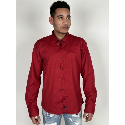Rawlucci pánská košile s dlouhým rukávem červená – Zboží Mobilmania
