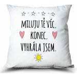 Ahome polštář Miluju Tě víc. Vyhrála jsem. 37x37 – Sleviste.cz