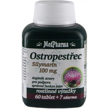 MedPharma Ostropestřec Silymarin 100 mg k regeneraci jaterní tkáně 67 tablet