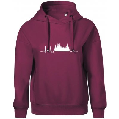 EKG les Oversized mikina dámská Moon kratší + širší Fuchsiová – Zboží Dáma