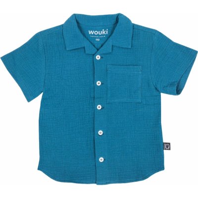 Wouki dětská košile Raiden dark aquamarine – Zboží Dáma