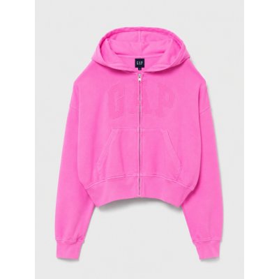 GAP Oversize mikina na zip s logem Růžová – Zboží Mobilmania