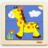 Dřevěná hračka Viga puzzle žirafa 4 dílky