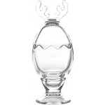 Clayre & Eef Skleněná Dóza na bonbóny ve tvaru vajíčka na nožce s parohy 8 x 21 cm – Sleviste.cz