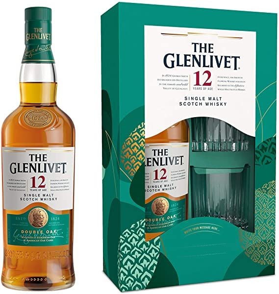 Glenlivet 12y Double Oak 40% 0,7 l (dárkové balení 2 sklenice)