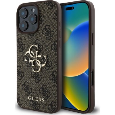 Guess Ochranný kryt na iPhone 16 Pro - Guess, 4G Metal Logo Brown – Zboží Mobilmania