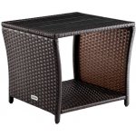 Deuba Ratanový stolek Vedis 45 x 45 x 40 cm hnědý – Zboží Dáma