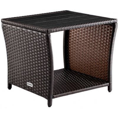 Deuba Ratanový stolek Vedis 45 x 45 x 40 cm hnědý