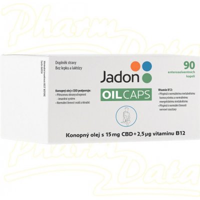 Jadon oil caps CBD kapsle s konopným olejem s 15 mg CBD a vitaminem B12 90 kapslí – Zboží Mobilmania