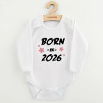 New Baby Dětské body s potiskem BORN IN 2026 pink – Zboží Dáma