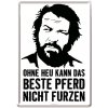 Nostalgic Art Plechová pohlednice - Ohne Heu Kann Das Beste Pferd Nicht Furzen