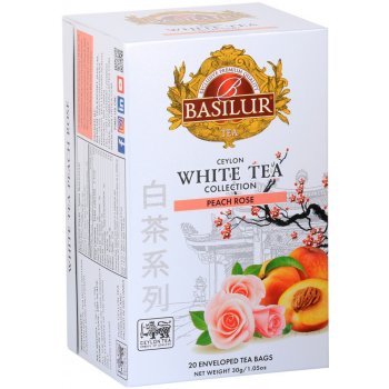 Basilur Bílý čaj White Tea Peach Rose 20 x 1,5 g