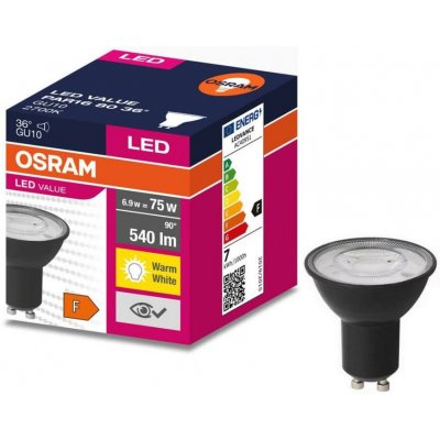 LEDVANCE LED Žárovka VALUE PAR16 GU10/6,9W/230V 2700K 36° černá P225232 – Hledejceny.cz