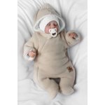 Baby Nellys Zimní oteplená kombinézka overálek s kapucí béžová capuccino – Zboží Mobilmania