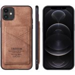 Pouzdro Taokkim z PU kůže s kapsou v retro stylu iPhone 12 mini - hnědé – Zboží Mobilmania