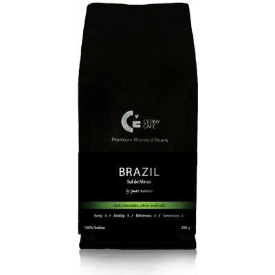 Eurona CC CERNY CAFÉ BRAZÍLIE Sul de Minas zrnková 0,5 kg – Hledejceny.cz