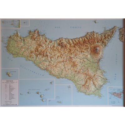 L.A.C. Sicílie - plastická mapa 94 x 71 cm Varianta: bez rámu, Provedení: plastická mapa – Hledejceny.cz
