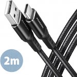 Axagon BUCM-AM20AB HQ USB-C USB-A, USB 2.0, 3A, ALU, oplet, 2m, černý – Hledejceny.cz