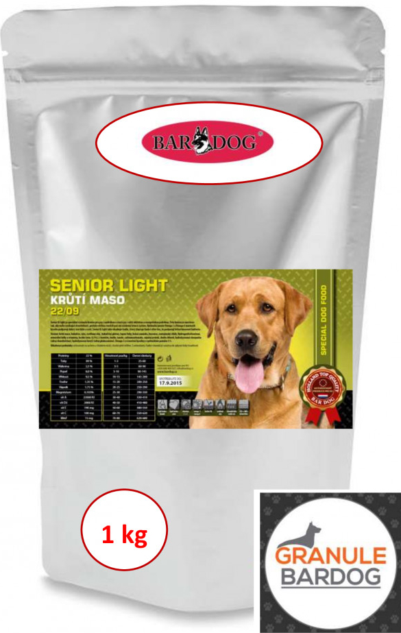 Bardog Super premium Senior light 22/09 1 kg