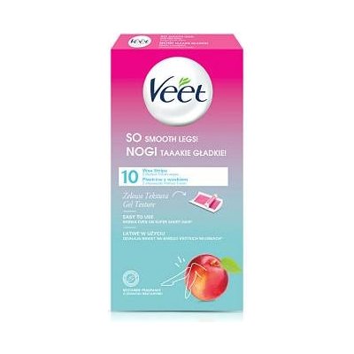 Veet Wax Strips voskové depilační pásky na nohy s vůni nektarinky 10 ks – Zboží Mobilmania