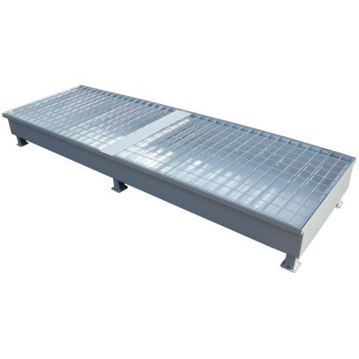 Kovová záchytná jímka pod 4 sudy, pozinkovaná, 250 x 80 x 30 cm | Zboží Auto