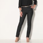 Strečové keprové džegíny v členitém střihu černá – Sleviste.cz