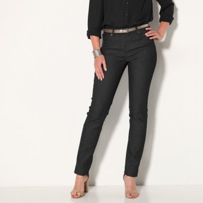 Strečové keprové džegíny v členitém střihu černá – Sleviste.cz