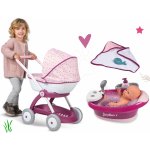 Smoby Set vanička s tekoucí vodou elektronická Violette Baby Nurse s hlubokým kočárkem – Zboží Dáma