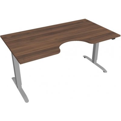 Hobis Office Pro psací stůl Motion MS ERGO 2 Šířka: 160 cm, Barva desky: ořech, Barva kovu: šedá RAL 9006 Šířka 120-180 cm / 27 barevných variant – Zboží Mobilmania