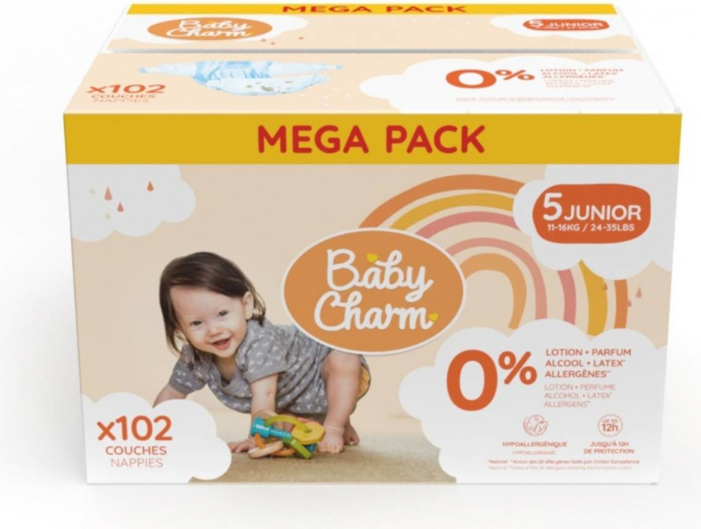 Baby Charm Super Dry Flex 5 Junior 11 - 16 kg 102 ks