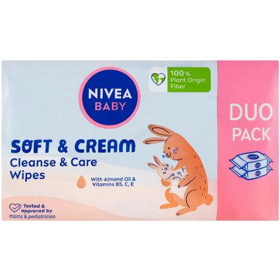 Nivea Baby Soft & Cream Cleanse & Care Wipes 2x57 ks