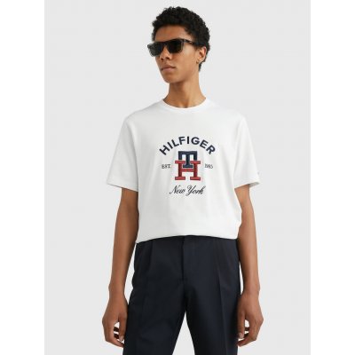 Tommy Hilfiger pánské tričko Curved Monogram Tee Bílé – Hledejceny.cz