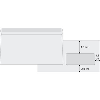 OFFICEO Obálky DL s okénkem vpravo Office Depot - obyčejné, navlhčovací lepidlo, 50 ks – Zboží Dáma