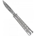 Nůž motýlek SCK Damask silver