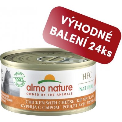 Almo Nature HFC WET CAT Kuře a sýr 24 x 70 g